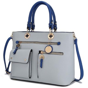 MKF Collection Julia Vegan Leather Color-block Women’s Satchel Bag by Mia k - 1 of 4