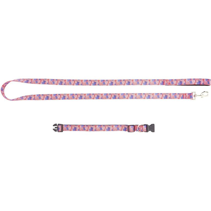 Zodaca 2 Piece Set American Flag Collar and Leash for Medium and Large Dogs, 4 of 9