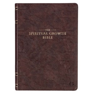 The Spiritual Growth Bible, Study Bible, NLT - New Living Translation Holy Bible, Faux Leather, Walnut Brown - (Leather Bound) - 1 of 1