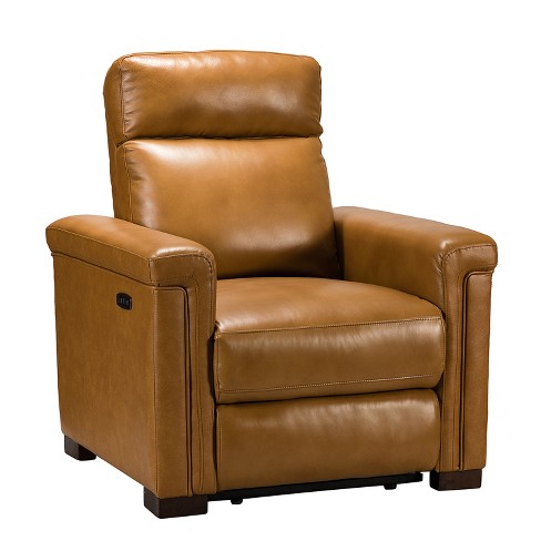 Leather recliner camel color hot sale