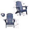 VisioGear Folding Adirondack Chair with Cup Holder, Patio Lawn Chair for Outside Deck Garden Backyard, Blue, 22"*25"*34" - 2 of 4