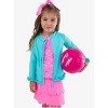 RuffleButts Girls UPF50+ Active Tiered Flare Skort - Neon Pink, 8 - 3 of 4