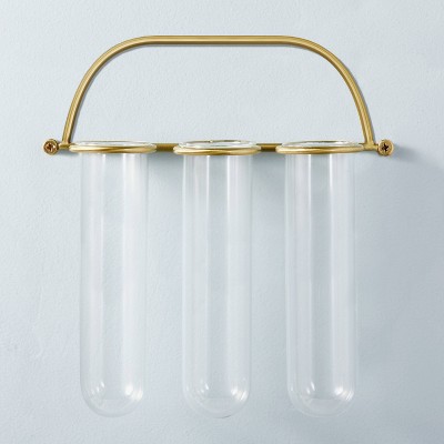 4pc Steel & Glass Plant Propagation Set Gold/Clear - Hearth & Hand™ with Magnolia