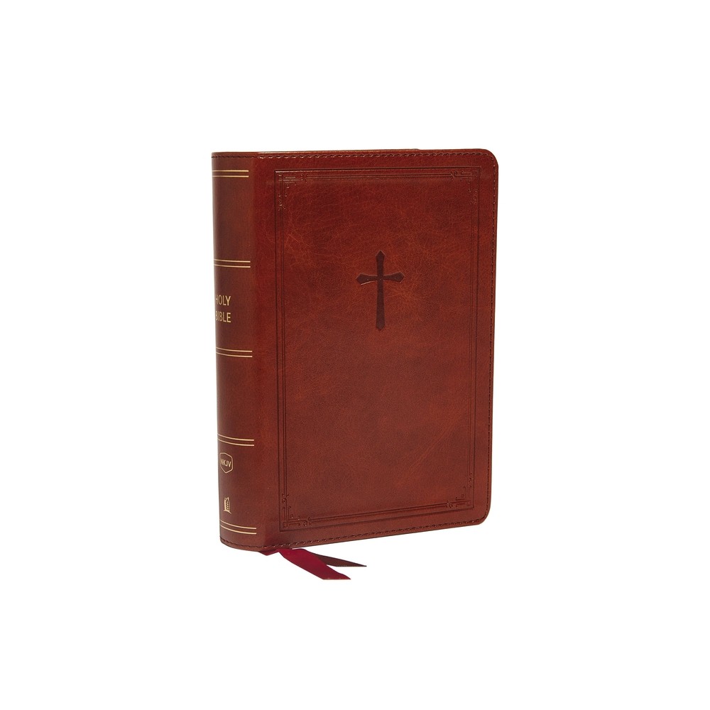 Nkjv, Reference Bible, Compact, Leathersoft, Brown, Red Letter Edition, Comfort Print - by Thomas Nelson (Leather Bound)