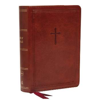 Nkjv, Reference Bible, Compact, Leathersoft, Brown, Red Letter Edition, Comfort Print - by  Thomas Nelson (Leather Bound)