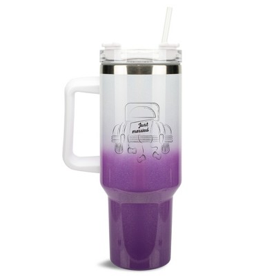 Elanze Designs Just Married Vintage Car 40 oz. Stainless Steel, Large Water Bottle Coffee Mug, Spill & Leak Resistant, Thermal Travel Tumbler with