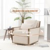 26.7" Corduroy Swivel Barrel Chair with Pillows and Metal Base - 4 of 4