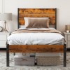 Lyngins Industrial Twin Bed Frame, Metal Platform Bed Frame, Noise-Free Beds with Headboards & Footboard, Storage Bed with 12.8" Under-Bed Space - 3 of 4