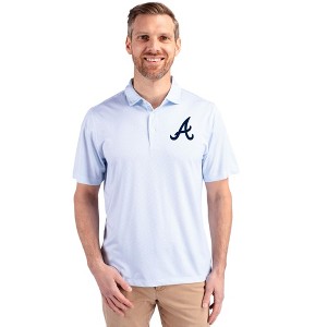 Atlanta Braves Cutter & Buck Pike Eco Symmetry Print Stretch Recycled Mens Polo - 1 of 1