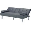 DOMETOUR 66.1" Futon Sleeper Sofa Bed for Living Room, PU Leather Adjustable Backrest Convertible Sofa - 4 of 4