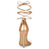 Allegra K Women's Opened Toe Clear Strap Stiletto Heel Lace Up Sandals - 4 of 4