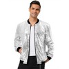 INSPIRE CHIC Men's Sequin Varsity Long Sleeve Zipper Glitter Sequins Bomber Jacket - 2 of 4