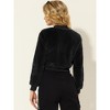 INSPIRE CHIC Women's Winter Fluffy Zipper Up Cropped Faux Fur Bomber Jacket - 4 of 4