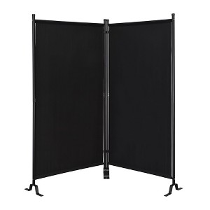 Proman Products Galaxy II Room Divider – Water-Repellent Black Fabric, Black Metal Frame, Large 74.25" Wide, Indoor/Outdoor Use - 1 of 4