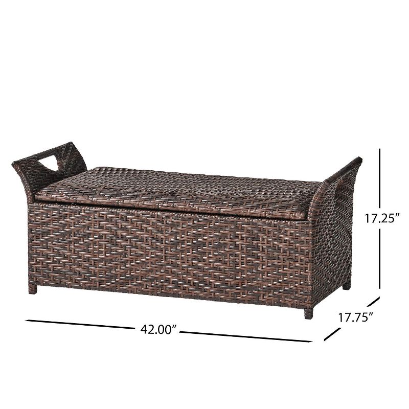 Janey PE Rattan Patio Storage Box with Handles, Storage Bench, Outdoor Furniture - Maison Boucle, 4 of 8