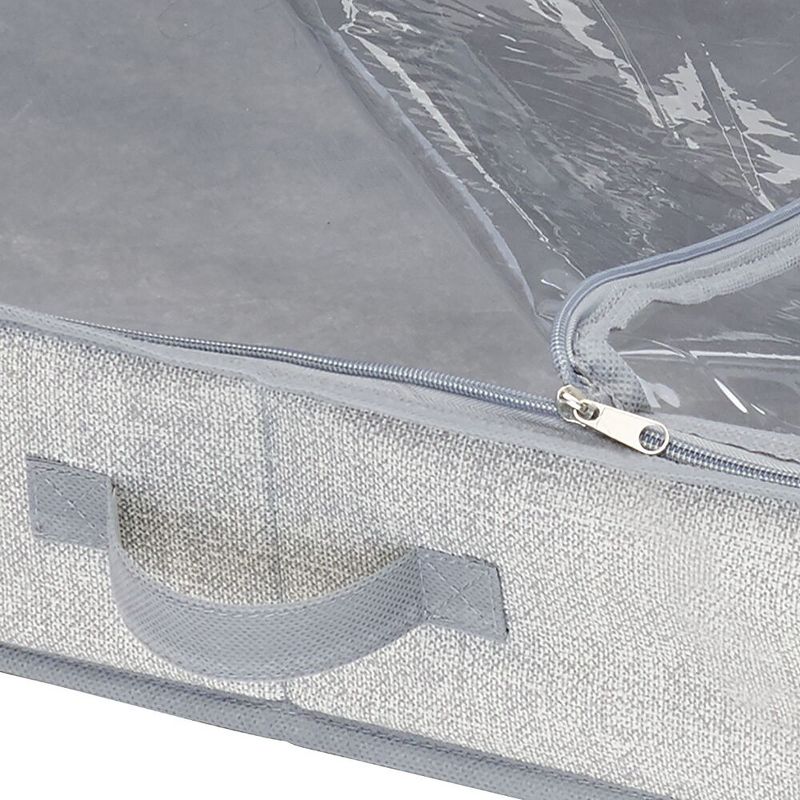 mDesign Fabric Under Bed Storage Organizer, Zippered Lid, 3 of 10