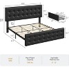 Bed Frame with 4 Storage Drawers & Adjustable Headboard - PU Leather Upholstered Platform Bed, Button Tufted Design - 2 of 4
