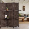 4 Panel Paper Straw Weave Screen with 63" L Shelving - Ore International - image 3 of 4