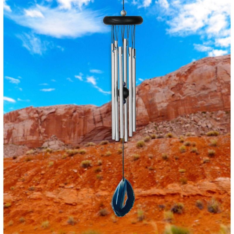 Woodstock Wind Chimes Signature Collection, Woodstock Agate Chime, Wind Chimes For Outdoor Patio and Garden, 18", 2 of 7