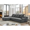 110.25'' Velvet Upholstered Modular L-Shape Sectional Sofa with 5 Pillows, No-Assembly Couch - 2 of 4