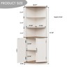 Tall Corner Storage Cabinet with Adjustable Shelves, Freestanding 5-Tier Hutch, Rustic White - 2 of 4