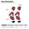Maroon And Peach Floral Women Printed Crew Socks Funny Funky Socks Soft Polyester Novelty Gifts for Artists Men - 2 of 4