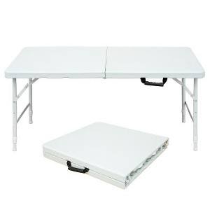 SYFERLORY 4ft Portable Folding Table Indoor&Outdoor Maximum Weight 135KG Foldable Table for Camping White - 1 of 1