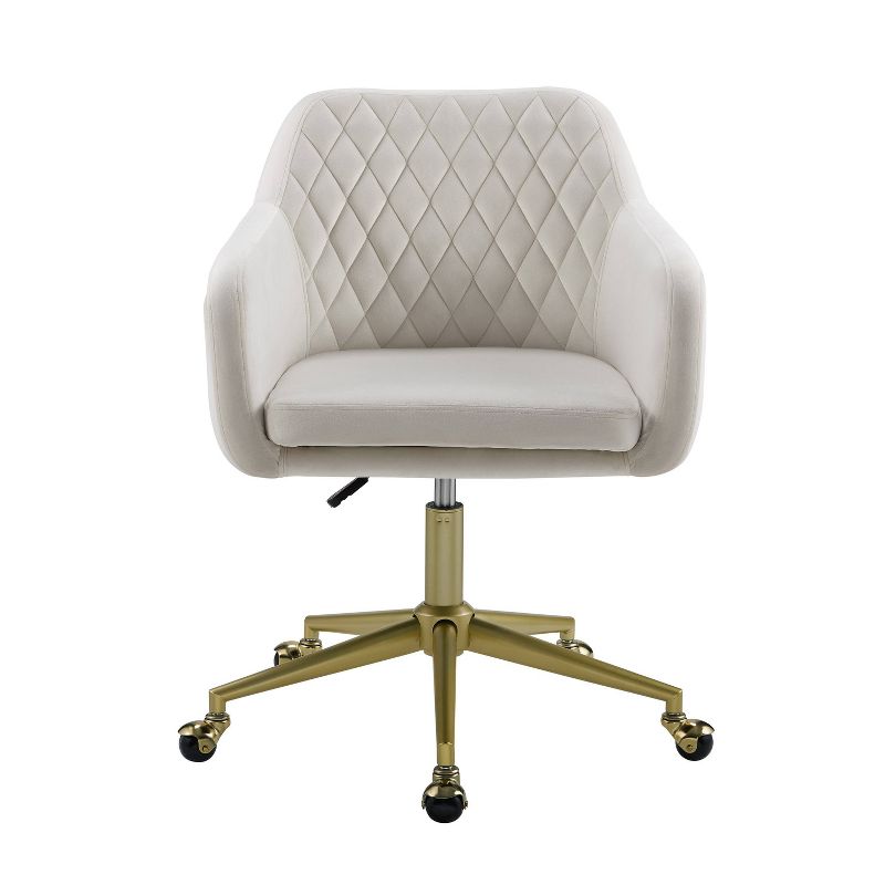 Imogen Modern Swivel Office Desk Chair Off-White - Linon, 2 of 12