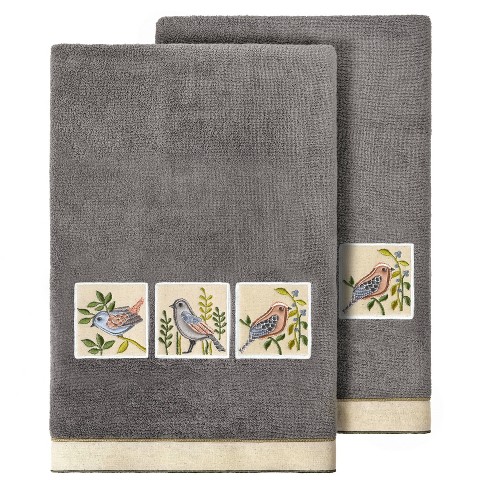 Alev Jacquard Bath/Hand Towel set Gray - Linum Home Textiles