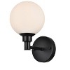 Elegant Lighting Cordelia 1 light Black and frosted white Bath Sconce - 2 of 4