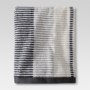 Stitch Stripe Bath Towel Gray - Threshold