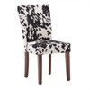 iNSPIRE Q Espresso Wood Cowhide Parsons Dining Chairs (Set of 2) in Black - 2 of 4