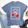 Simply Sage Market Patriotic Cherries Checkered Garment Dyed Tee - 3 of 4