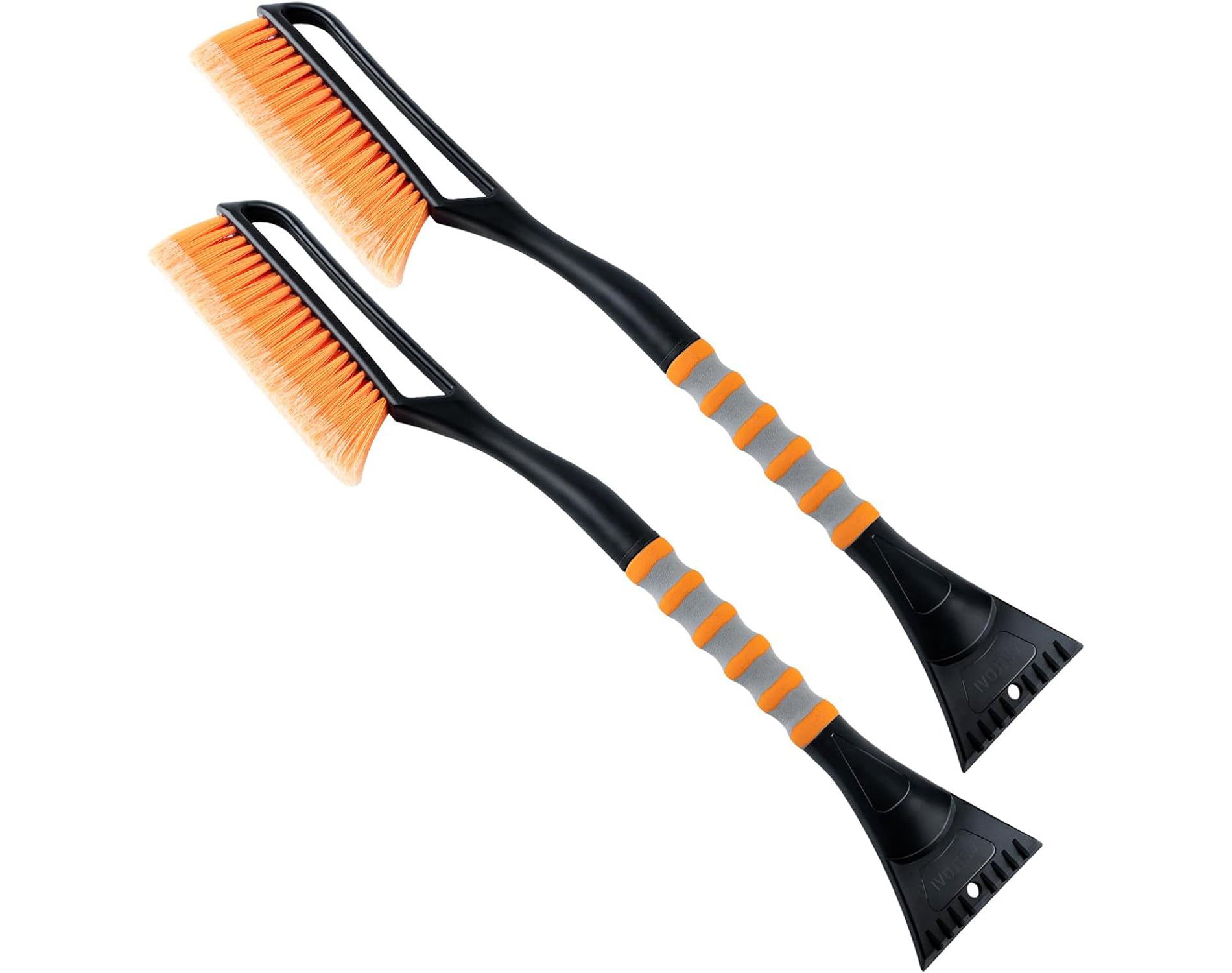 AstroAI 2 Pack 27" Snow Brush and Ice Scrapers for Car Windshield, Detachable Snow Scrapers Grip for Cars, Trucks, SUVs