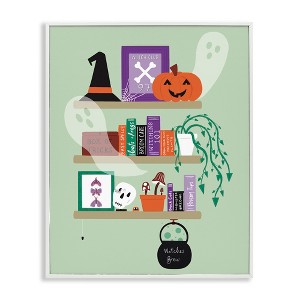 Stupell Industries Witchy Halloween Bookshelf Framed Giclee Art - 1 of 4