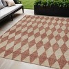 Orange And Copper Geometric Washable Indoor Outdoor Area Rug - 2 of 4