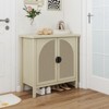 SKRAN Modern Rattan Cabinet: Engineered Rattan Storage with Adjustable Shelves - Particle Board & MDF Frame for Bedroom Living Room - 2 of 4