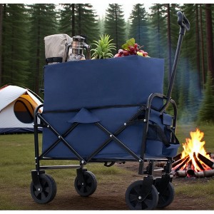 KTMBDW Wagon Cart with Wheels Foldable - Folding Utility Heavy Duty Wagons Carts for Sports, Camping and Shopping (with 3pcs Liner Bag) - 1 of 4