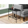 Monarch Specialties Accent Table Side End Narrow Small 2 Tier Living Room Bedroom Metal Laminate Black Marble Look Contemporary Modern - 2 of 4