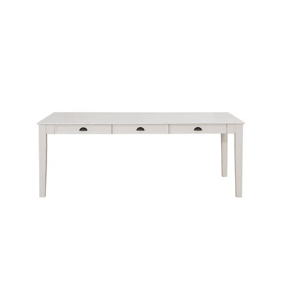 Antique White Transitional Rectangular Dining Table with Storage