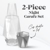 Fifth Avenue Crystal Geometric Bedside Night Water Carafe and Tumbler Lid, 2-Piece - 2 of 4