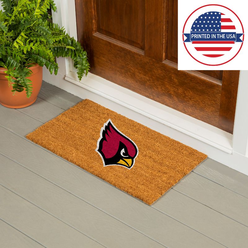 Evergreen NFL Arizona Cardinals Logo Natural Coir 28 x 16 Inches Indoor Outdoor Doormat, 2 of 7
