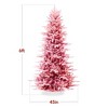 Best Choice Products Pre-Lit Flocked Artificial Aspen Noble Fir Christmas Tree w/ Branch Tips, LED Lights - Pink - 2 of 4