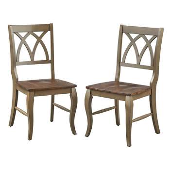 Set of 2 Montauk Dining Chairs Gray/Oak - Buylateral