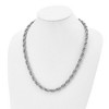 Black Bow Jewelry 7.5mm Stainless Steel Textured Fancy Loose Rope Chain Necklace, 24 In - 3 of 4