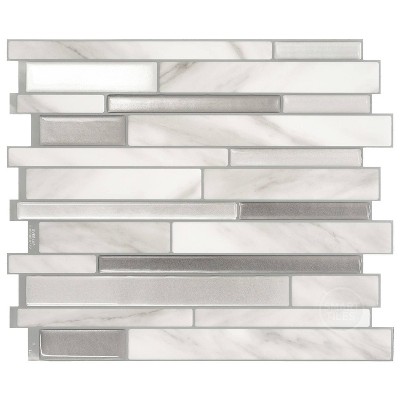 Milano Carrera Gray and White Peel and Stick Vinyl Backsplash Tiles
