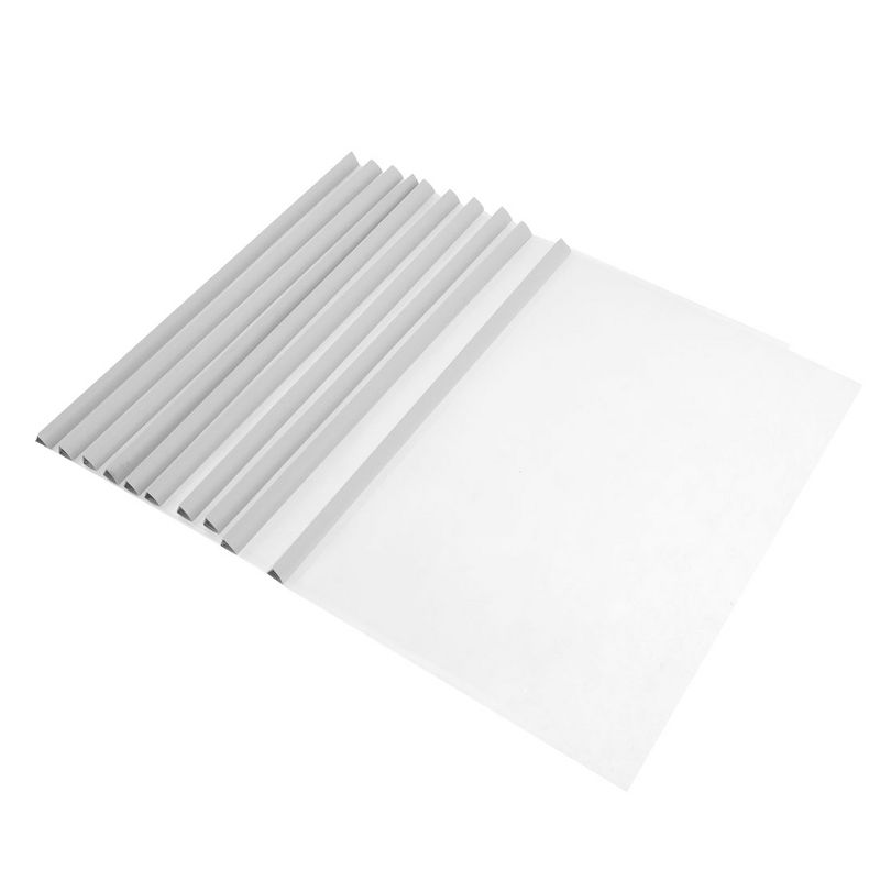 Unique Bargains Clear Sliding White Bar A4 Paper Business File Cover Folders 12.05" x 8.46" x 0.16" White 1Pcs, 1 of 2