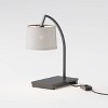 Infibrite 25" Contemporary Arch Table Lamp with Fabric Shade E26 Bulb Compatible: Modern Desk Lighting, Linen Cone Shade, ETL Listed - 2 of 2
