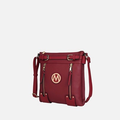 MKF Collection Lilian Vegan Leather Women’s Crossbody Purse Functional by Mia K - Red