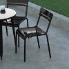 Emma and Oliver Armless Powder Coated Steel Stacking Dining Chair with 2 Slat Back for Indoor-Outdoor Use - image 4 of 4